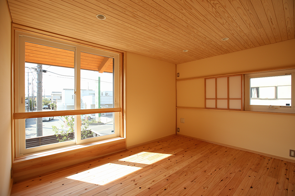 姫路市の木の家 寝室