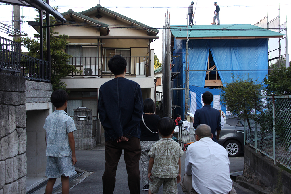 西宮市の木の家　上棟式